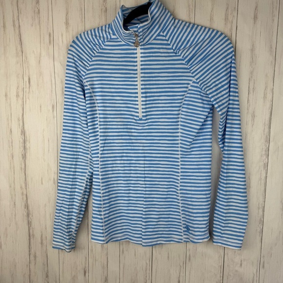 Lilly Pulitzer luxletic blue and white striped jacket Small - Picture 2 of 5